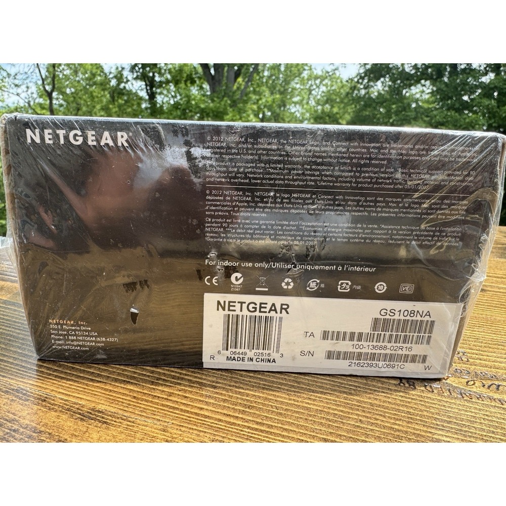 NETGEAR ProSafe GS108 8 Port Gigabit Ethernet Switch New Sealed NOS